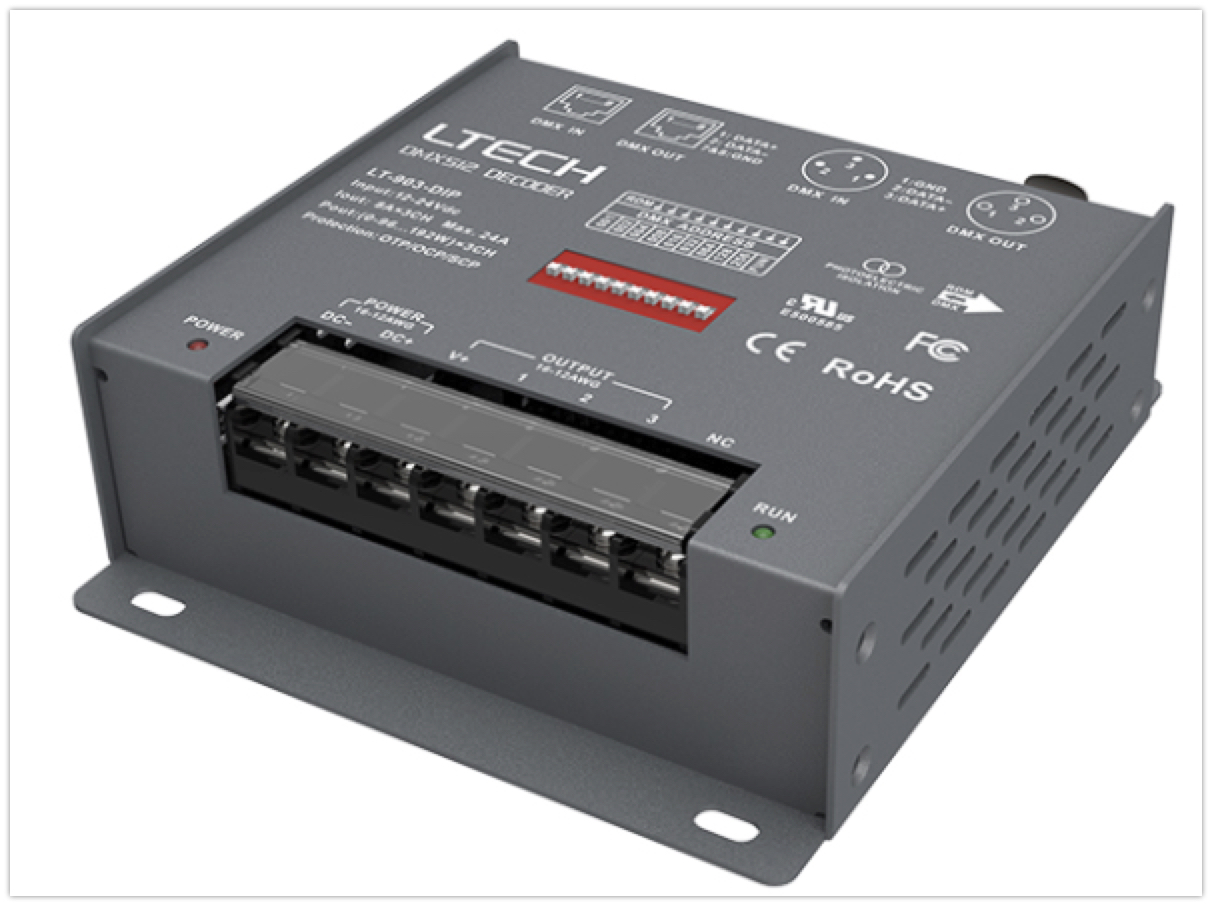 LTECH DMX512/RDM 3CH デコーダー LT-903-DIP