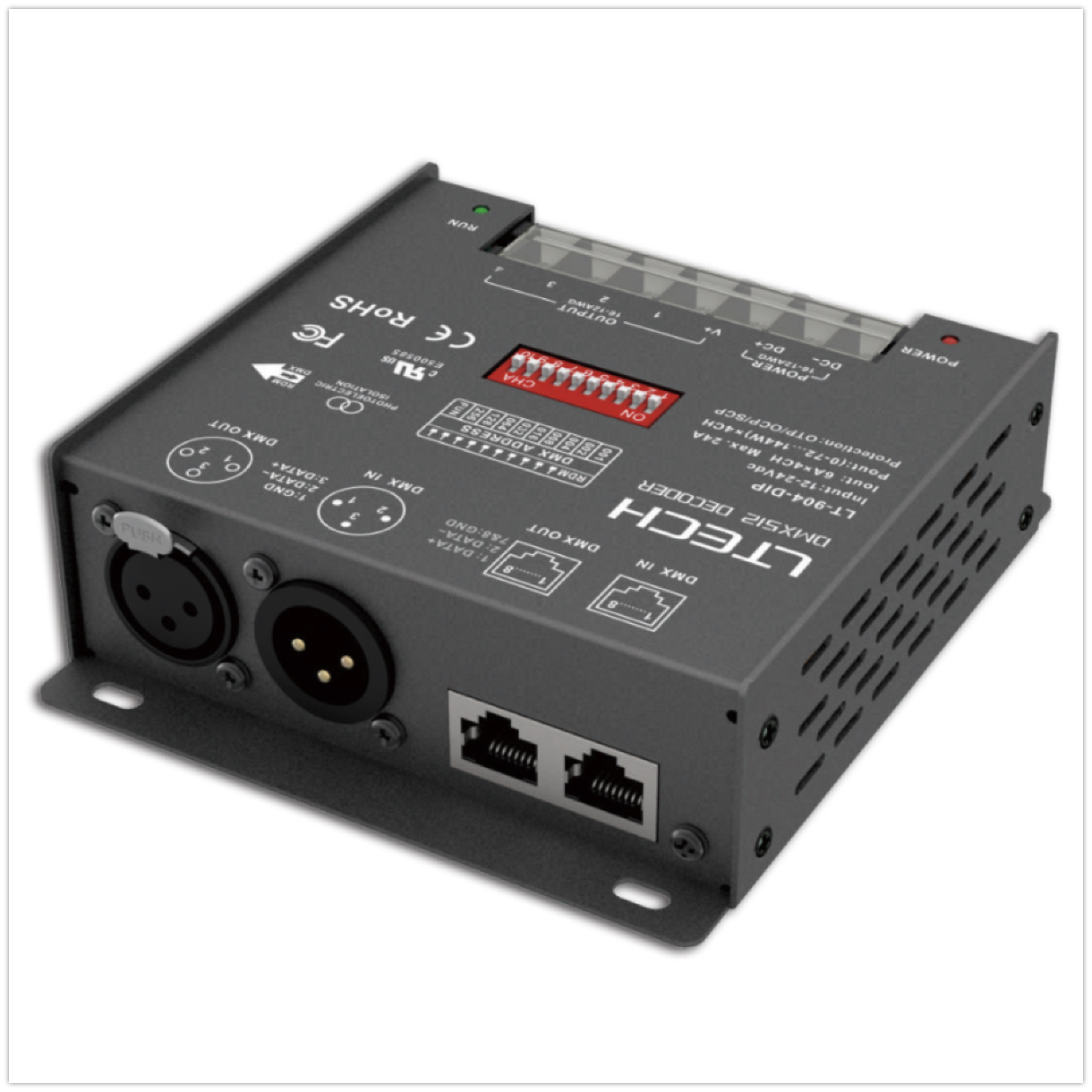 LTECH DMX512/RDM 4chデコーダー LT-904-DIP