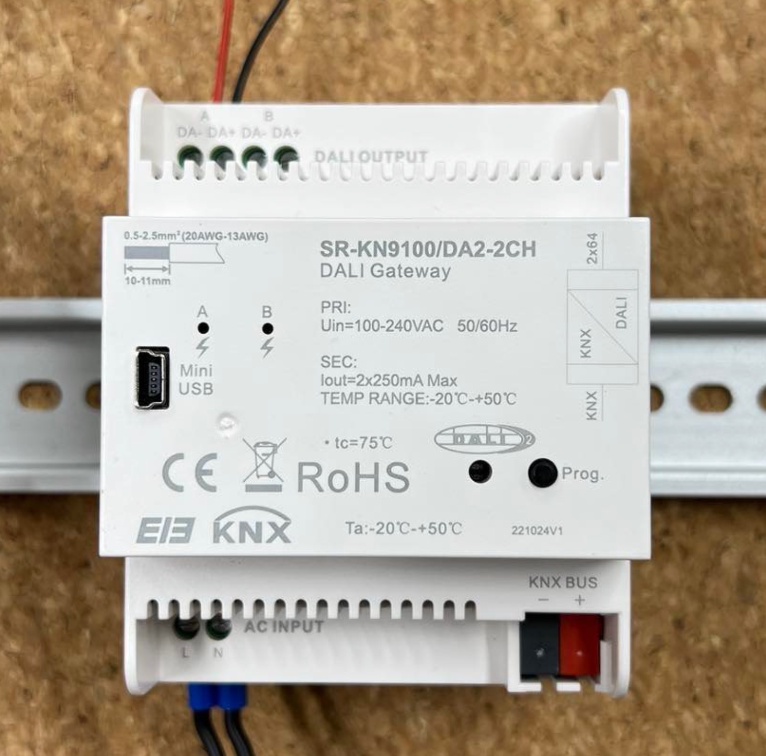 Sunricher KNX-DALI Gateway SR-KN9100/DA2-2CH