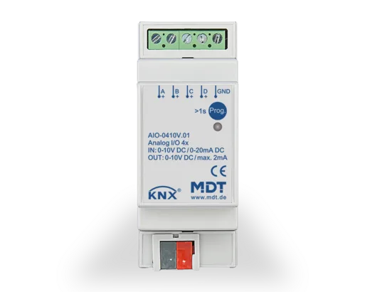KNX Analog I/O 4-channel, 2 SU MDRC, 0 - 10 V, switchable In-/Output