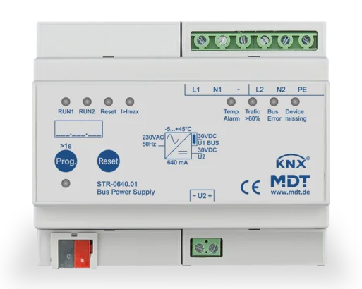KNX Redundant Bus Power Supply with diagnostic function, 6 SU MDRC, 640 mA