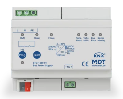KNX Bus Power Supply with diagnostic function, 6 SU MDRC, 1280 mA, Secure