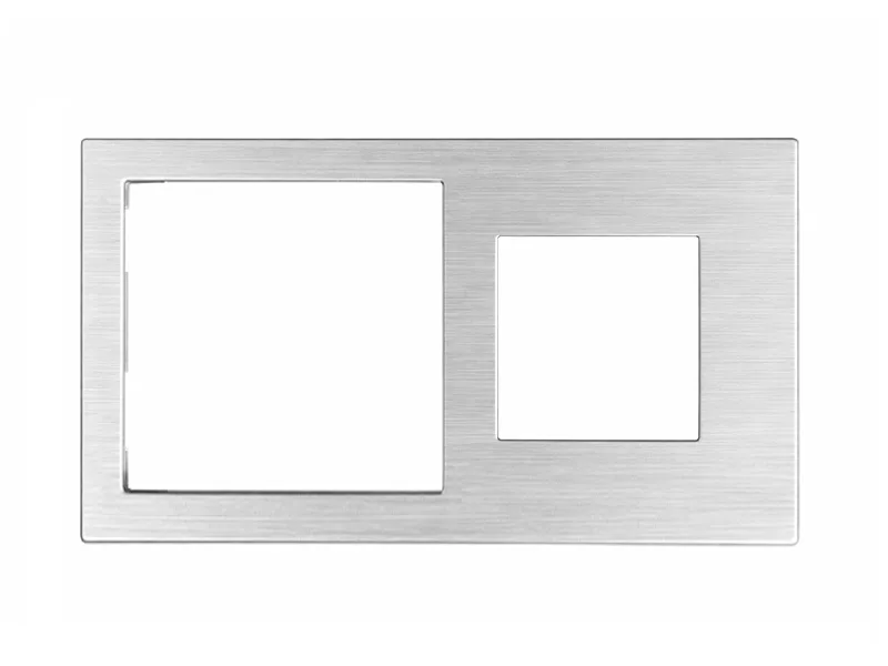Cover Frame Double 71+45 Metal Silver