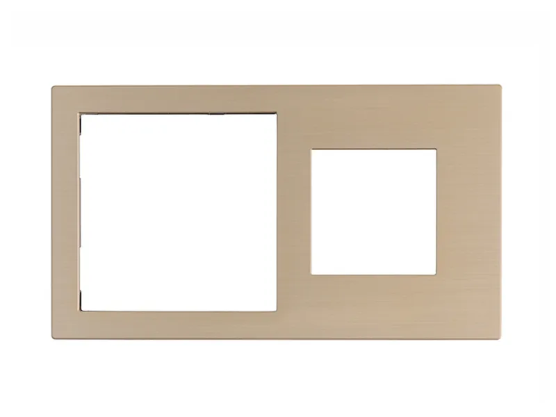 Cover Frame Double 71+45 Metal Champagne