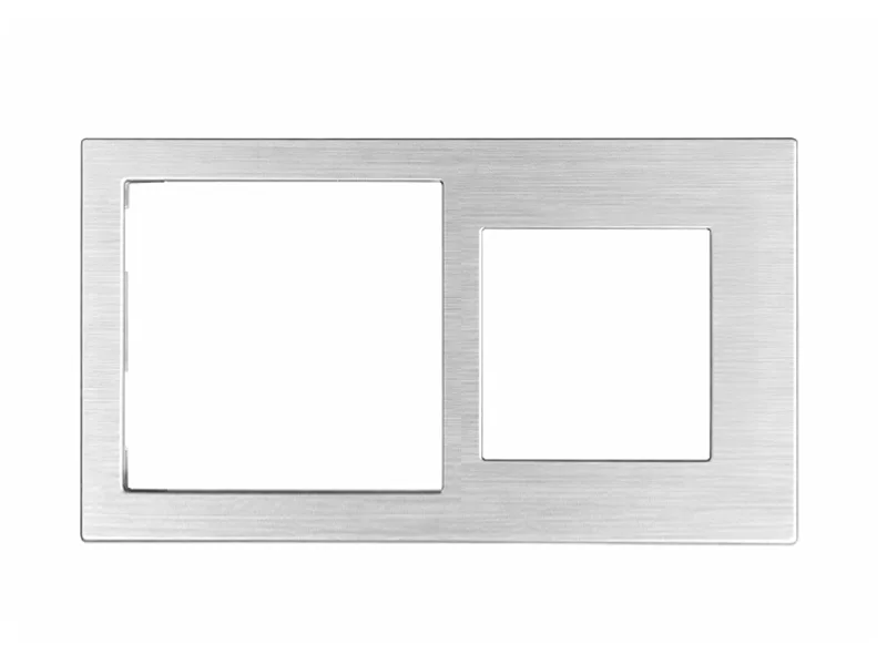 Cover Frame Double 71+55 Metal Silver