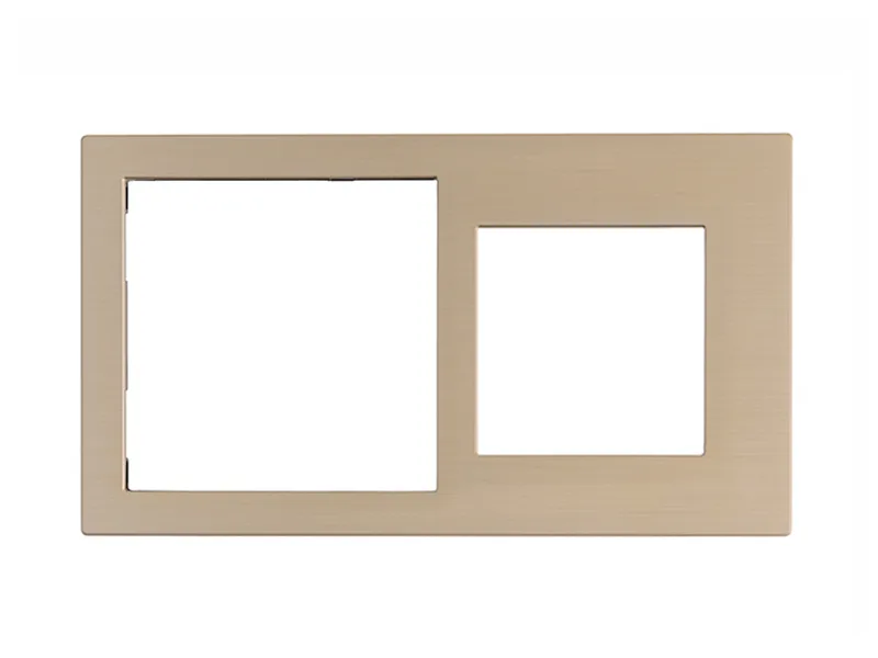Cover Frame Double 71+55 Metal Champagne
