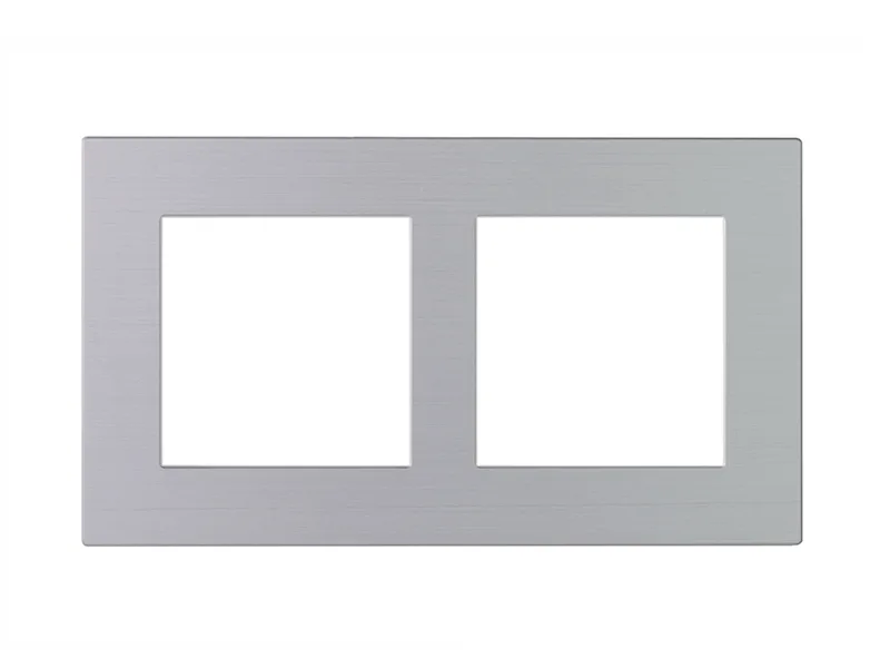 Cover Frame Double 2X55 Metal Silver