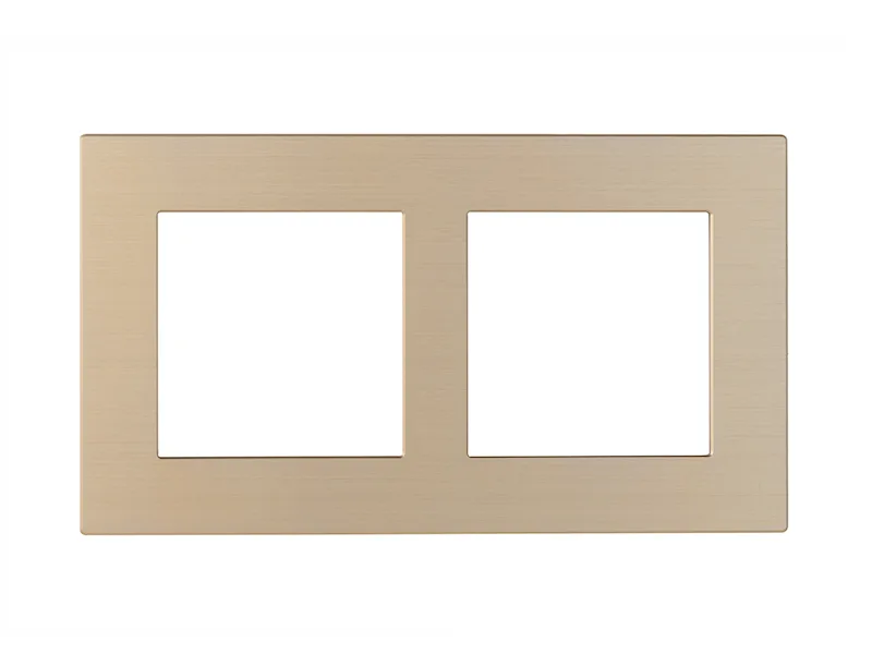 Cover Frame Double 2X55 Metal Champagne