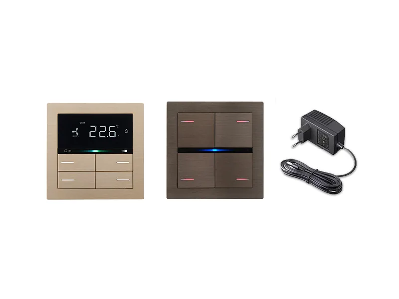 Frame Po71A01Mt-Ch) + Switch So08A01Knx (Kit 4 Buttons Bk04Mt-Br, Frame