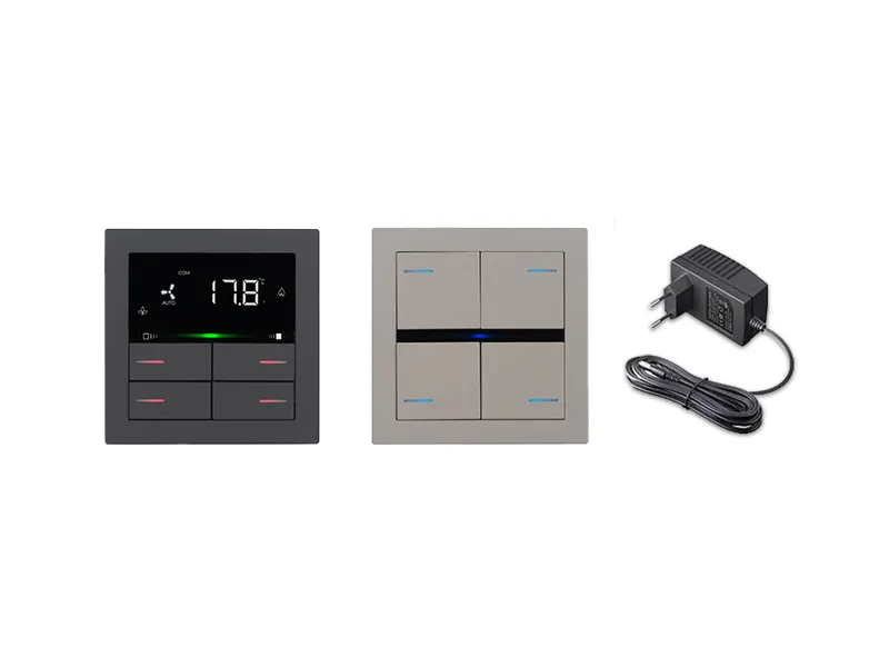 Frame Po71A01Fx-0724) + Switch So08A01Knx (Kit 4 Buttons Bk04Fx-0748, Frame