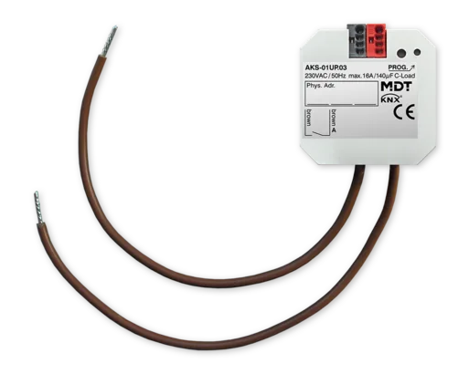 KNX Switch Actuator 1-channel, flush mounted, 16 A, 230 V AC, C-load, Standard, 140 µF