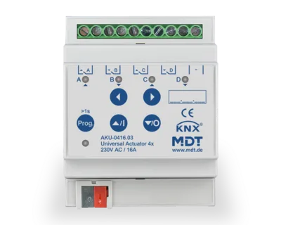 KNX Universal Actuator 4-channel, 4 SU MDRC, 16 A, 230 V AC, 100 μF, 15 ECG