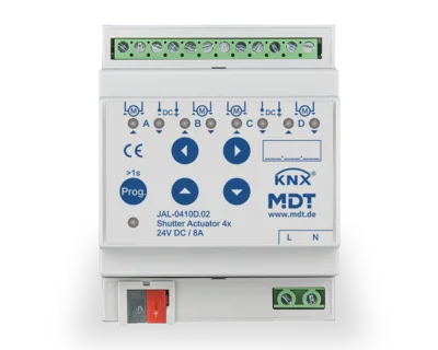 KNX Shutter Actuator 4-channel, 4 SU MDRC, 8 A, 24 V DC
